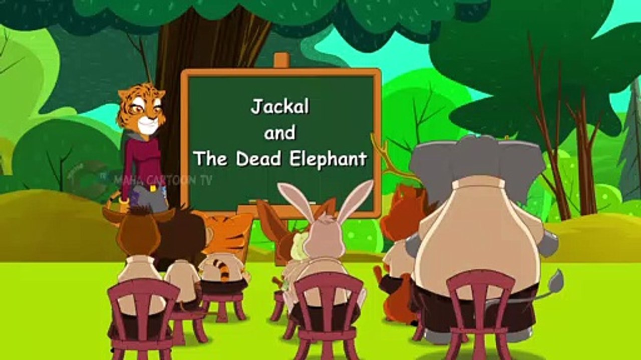 Jackal And The Dead Elephant Panchatantra English Moral Stories For Kids MahaCartoonTV English