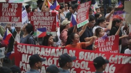 Cientos de filipinos protestan contra la presencia de China en su territorio