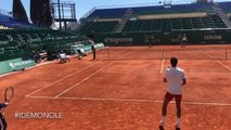 ATP - Rolex Monte-Carlo 2019 - Novak Djokovic s'entraine déjà sur la terre battu de Monte-Carlo