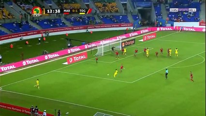 الشوط الاول مباراة المغرب والطوغو 3-1 كأس افريقيا 2017