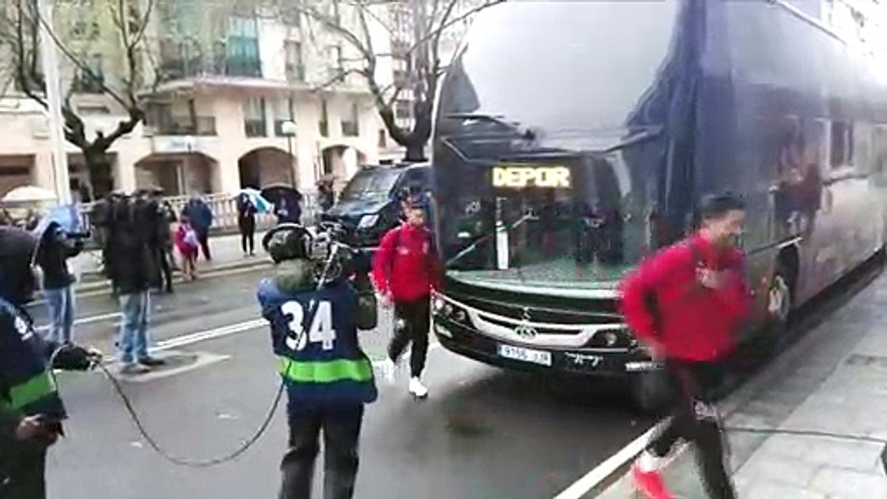 Deportivo de la Coruña - Rayo Majadahonda: Llegada del Dépor a Riazor