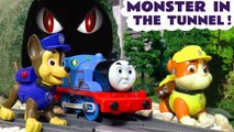 Thomas and Friends tell the Paw Patrol team about a Monster in the Tunnel after a Storm and needs a rescue in this family friendly full episode english story for kids