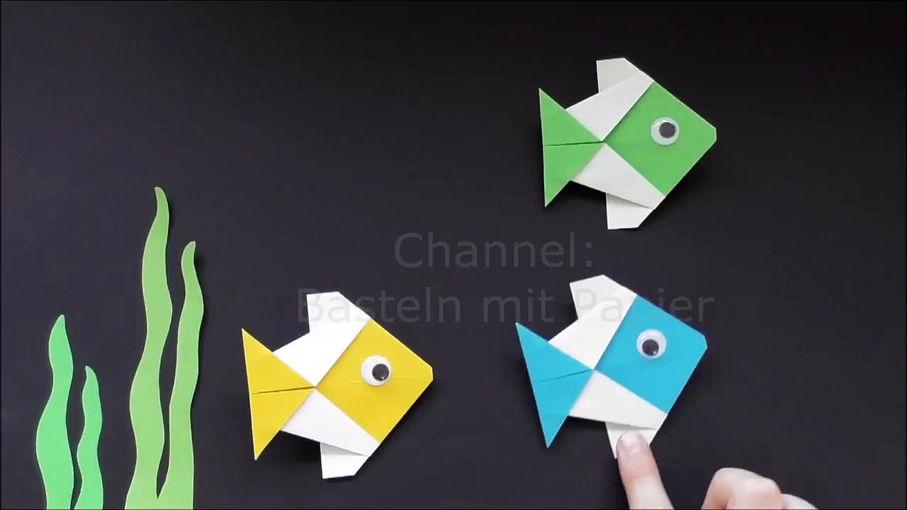 Origami Fisch basteln mit Papier - Origami für Kinder & Anfänger - Einfache DIY Bastelideen