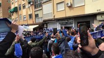 La Afición del Málaga Canta el Himno en Granada