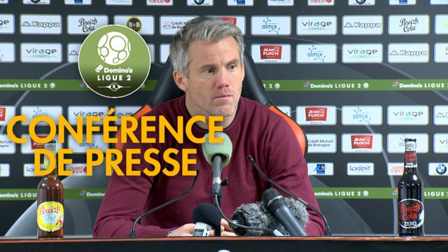Conférence de presse FC Lorient - AS Béziers (3-1) : Mickaël LANDREAU (FCL) - Mathieu CHABERT (ASB) - 2018/2019