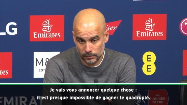 FA Cup - Guardiola : Il est presque impossible de gagner le quadruplé