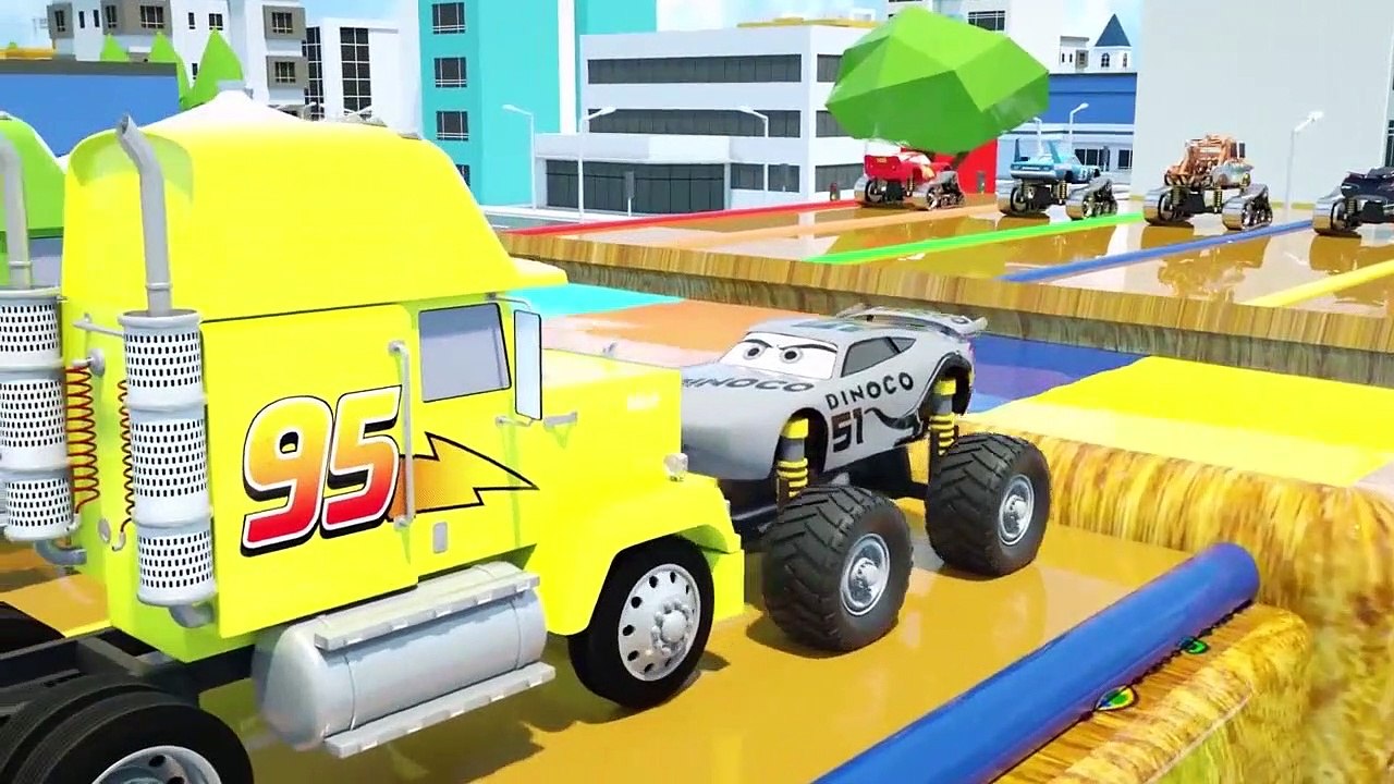 Réservoir de Lightning Mcqueen pour Sauter dans la salle de Bain, Mack Camion, Dinoco, Cruz Ramirez Voitures 3 Parking Vehilce