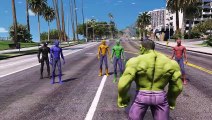 SPIDER-MAN, GREEN SPIDERMAN, BLUE SPIDERMAN, YELLOW SPIDERMAN, BLACK SPIDERMAN VS THE HULK