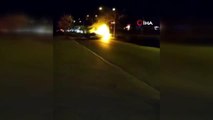 Bolu'da, Kaza Yapan Otomobil Alev Alev Yandı