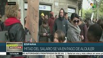 Protestan en Barcelona contra los altos precios de los alquileres
