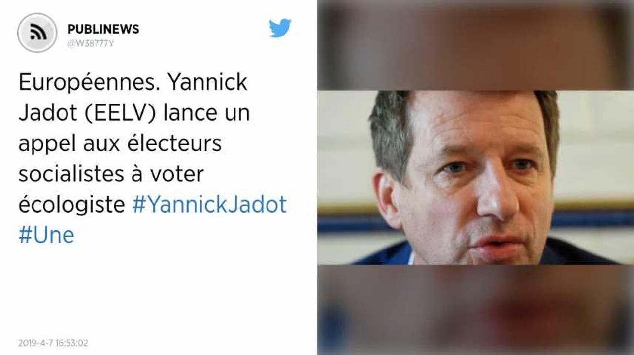 Européennes. Yannick Jadot (EELV) lance un appel aux électeurs socialistes à voter écologiste