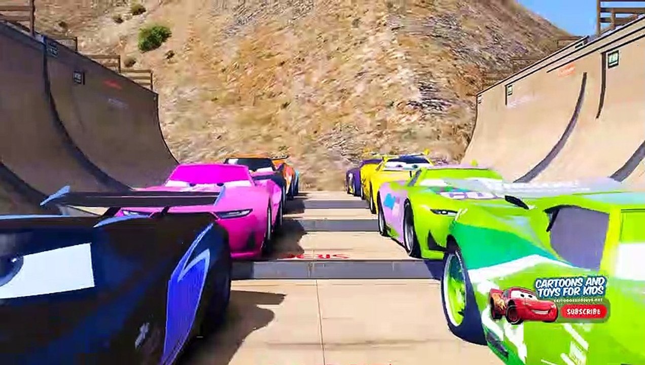 CARS 3 CANYON CROSS JUMP PARKOUR CHALLENGE (Cars 3 Challenge)