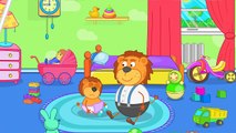 Lion de la Famille de Papa est le baby-sitter de dessin animé pour Enfants