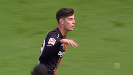 Bundesliga: 28e j. - La magnifique reprise de volée d'Havertz pour Leverkusen