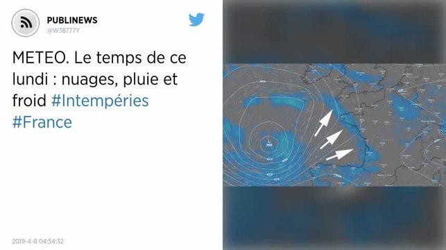 MÉTÉO. Le temps de ce lundi : nuages, pluie et froid