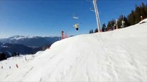 Ski - Candide Thovex hits a skier in La Clusaz snowpark