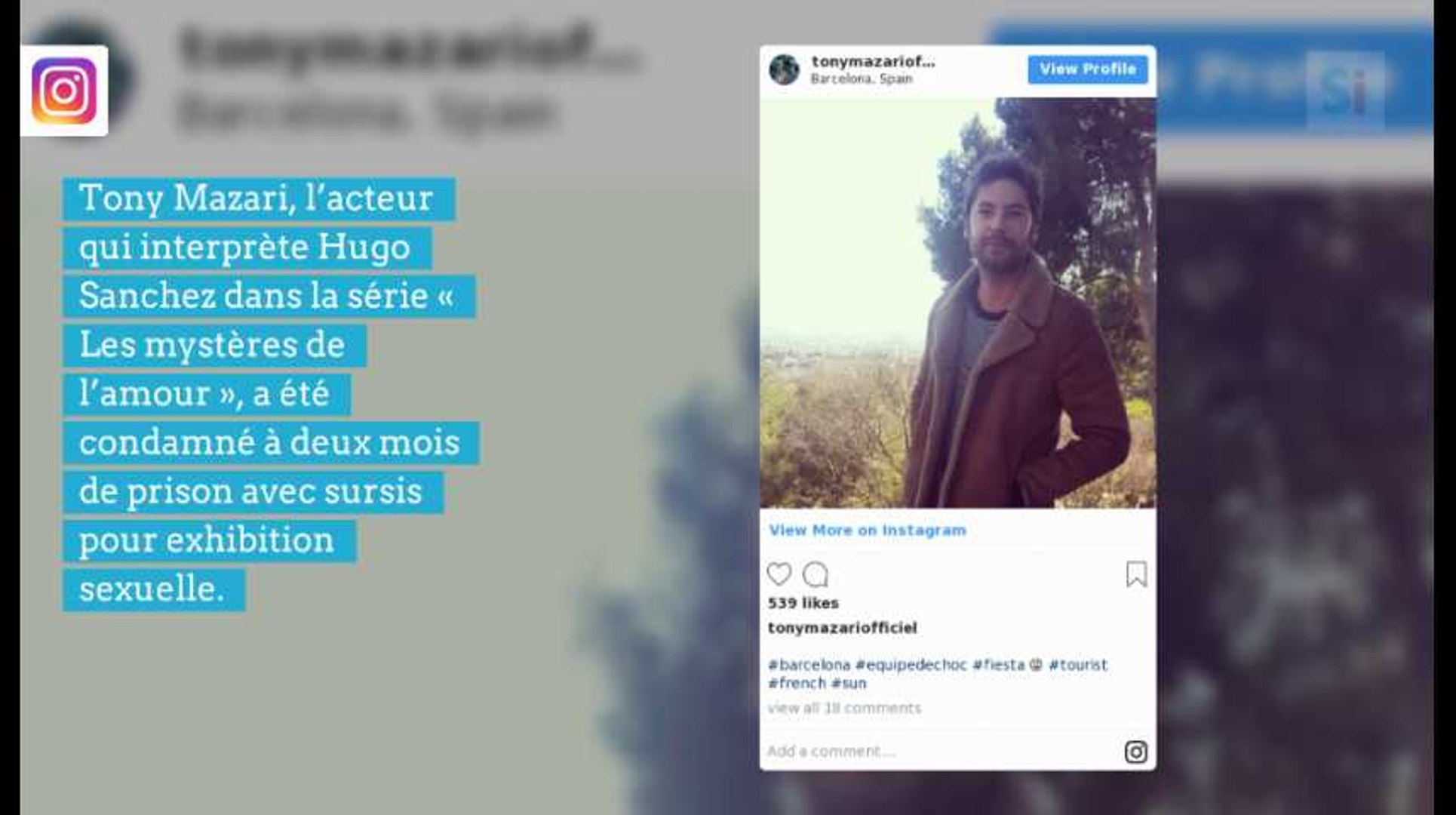 Tony Mazari Alias Hugo Sanchez Dans Les Mysteres De L Amour Condamne A Deux Mois De Prison Avec Sursis Pour Exhibition Sexuelle Video Dailymotion