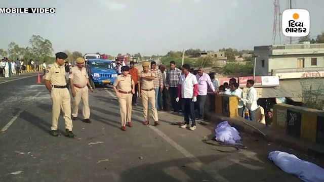 રણુજાથી દર્શન કરીને પરત ફરી રહેલા યાત્રાળુઓની વાનને બાડમેર પાસે અકસ્માત