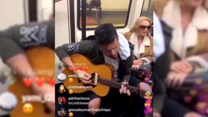 Pablo López sorprende a los viajeros del metro de Madrid