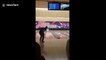 Man makes awesome 'double-ball' bowling strike in Luxembourg