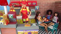 Barbie Doll Mc Donalds Drive Thru with Miniature Hamburger Happy Meal Maker Toy | Boomerang