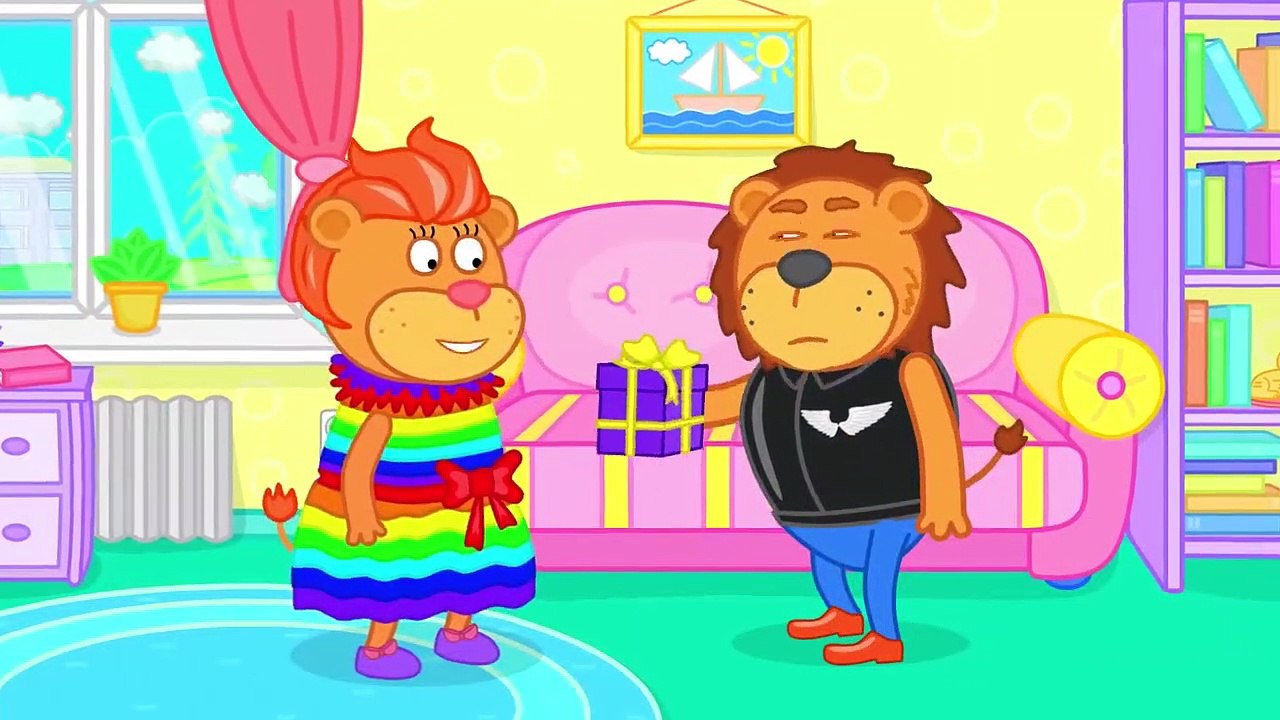 Famille De Lions Surprise Inattendue Dessin Animé Pour Enfants