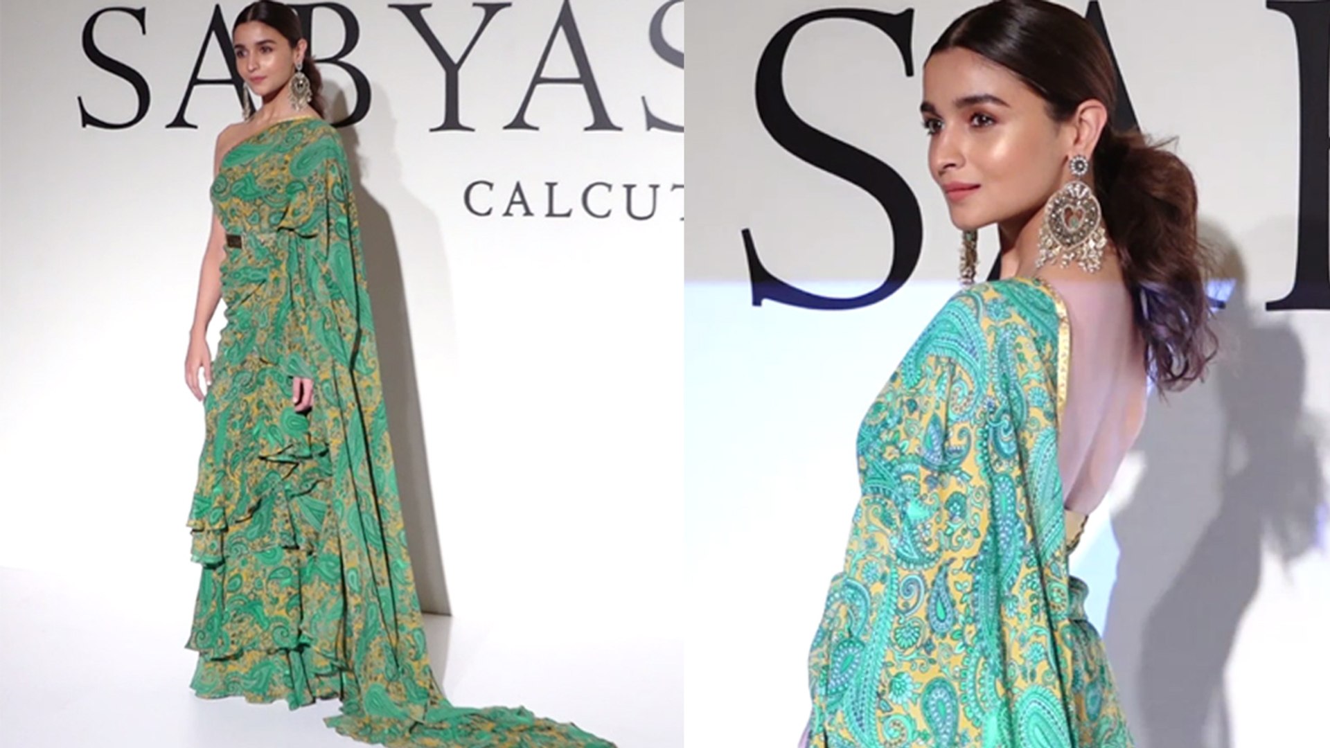 Alia Bhatt looks beautiful in paisley print ruffled saree at Sabyasachi  event;Watch video | Boldsky - video Dailymotion