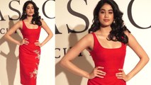 Jhanvi Kapoor attends Sabyasachi event in this beautiful red look ;Watch video | FilmiBeat