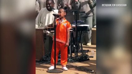 North West singing at Kanye West's Sunday service
