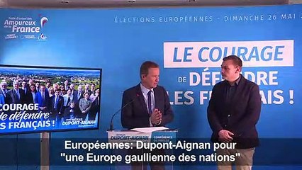 Dupont-Aignan défend une Europe "des nations et des projets"
