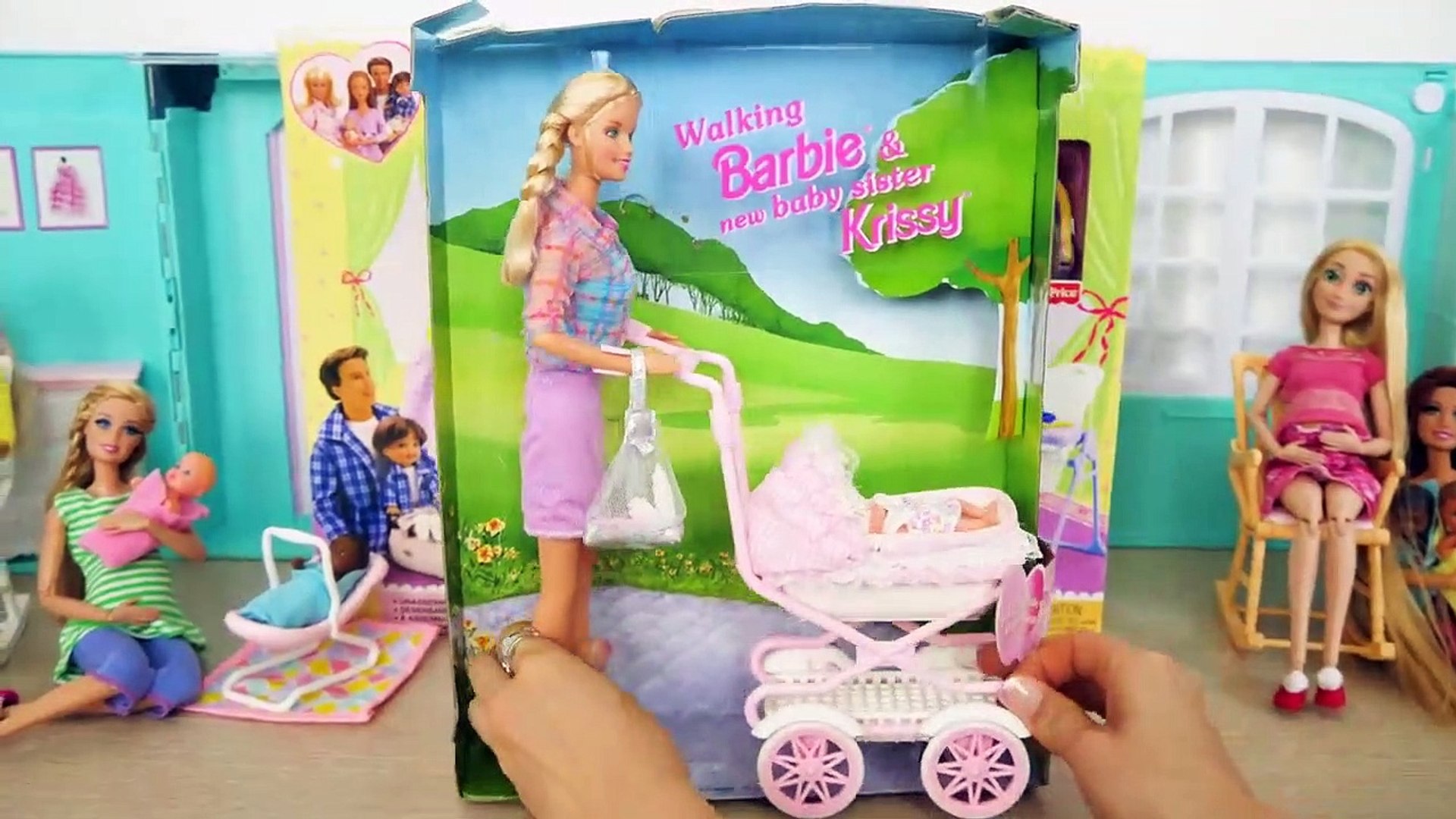 La marche Barbie Et Poussette de Bébé, de Famille Heureuse Pépinière  ensemble Poussette de bébé Kinderwagen Bayi bilik - Vidéo Dailymotion