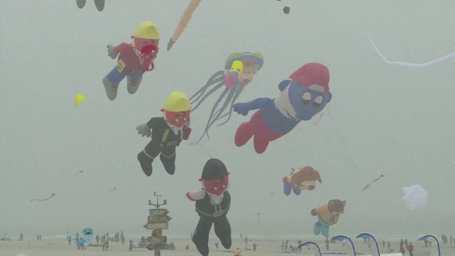 Coup d'envoi du festival international de cerfs-volants à Berck-sur-Mer