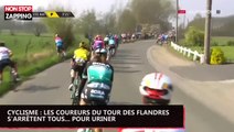 Cyclisme : les coureurs du Tour des Flandres s'arrêtent tous... pour uriner (vidéo)