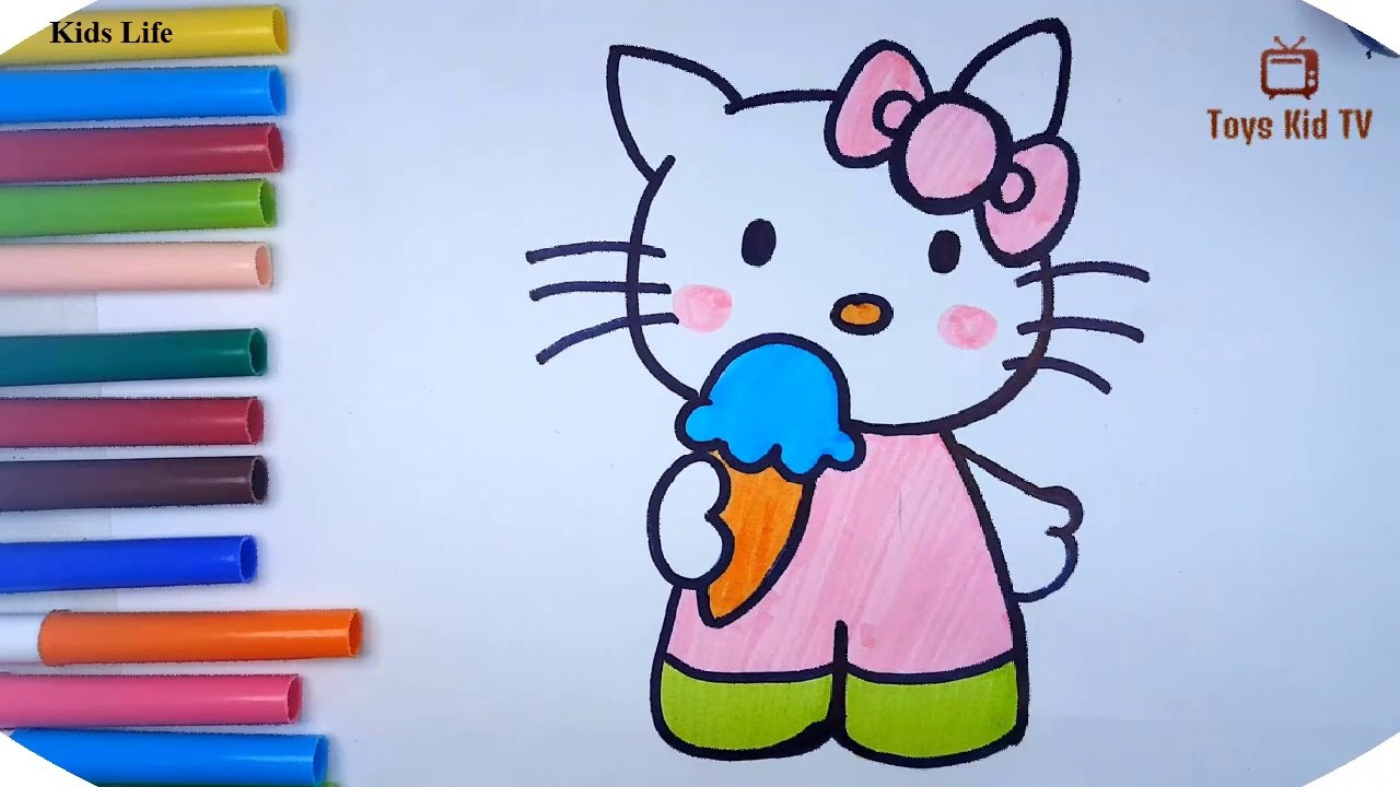 How to draw a kawaii cat for kids - Kids Life