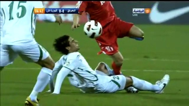 الشوط الاول مباراة العراق و كوريا الشمالية 1-0 كاس اسيا 2011