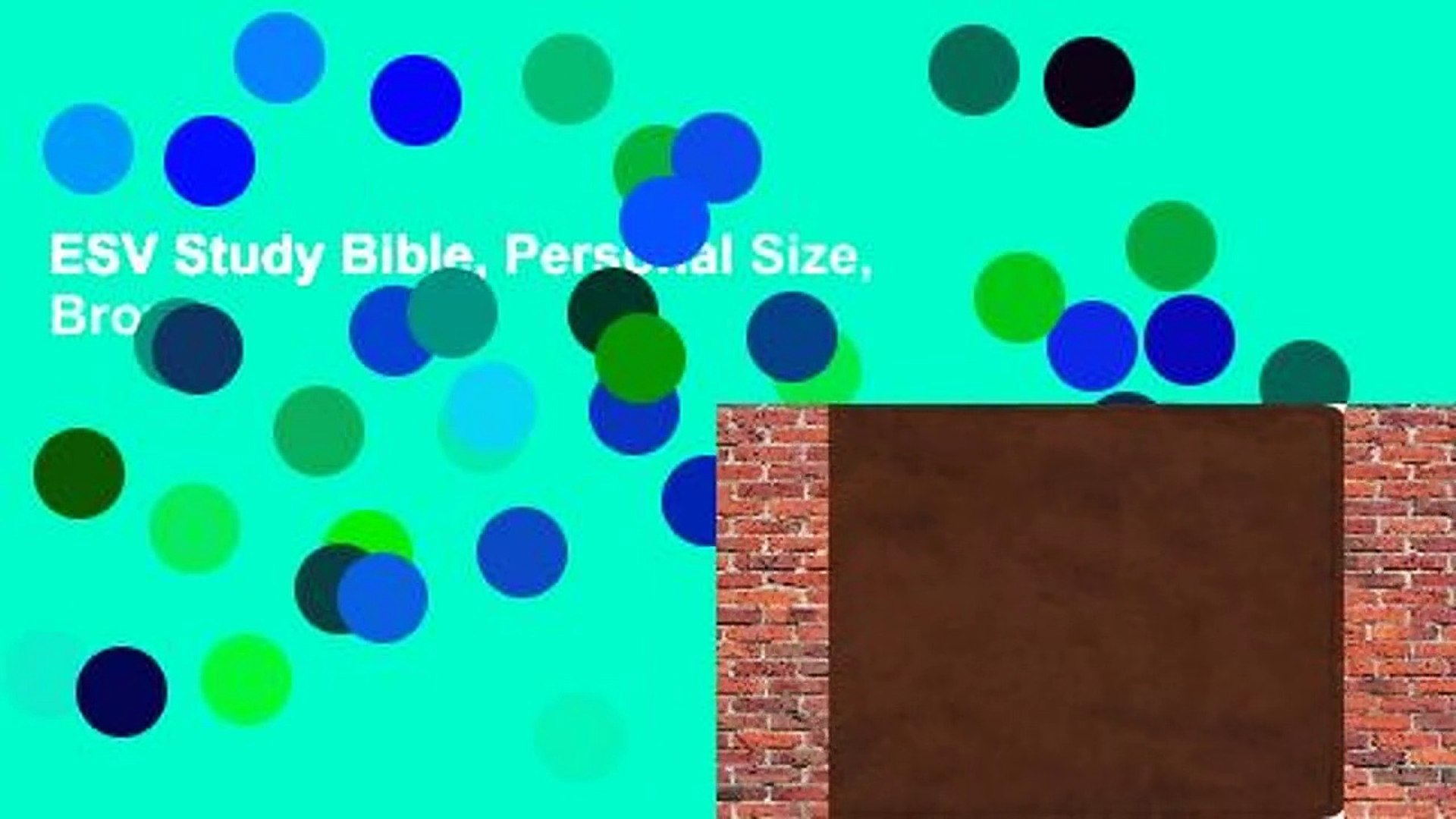 Esv Study Bible Personal Size Brown Video Dailymotion