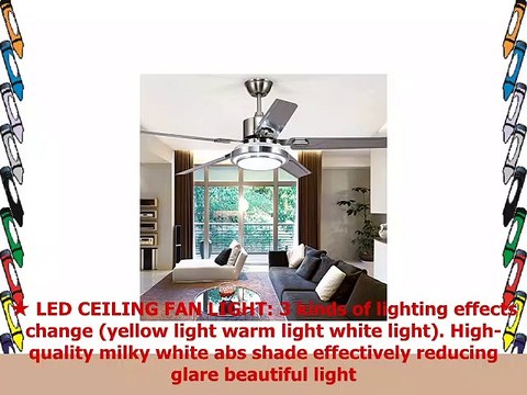 Andersonlight 48Inch Modern LED Ceiling Fan 5 Stainless Steel Blades and Remote Control