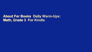 About For Books  Daily Warm-Ups: Math, Grade 3  For Kindle