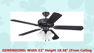 Craftmade K11113 Pro Builder 205 Series 52 Ceiling Fan with Lights and Pull Chain 5 ABS