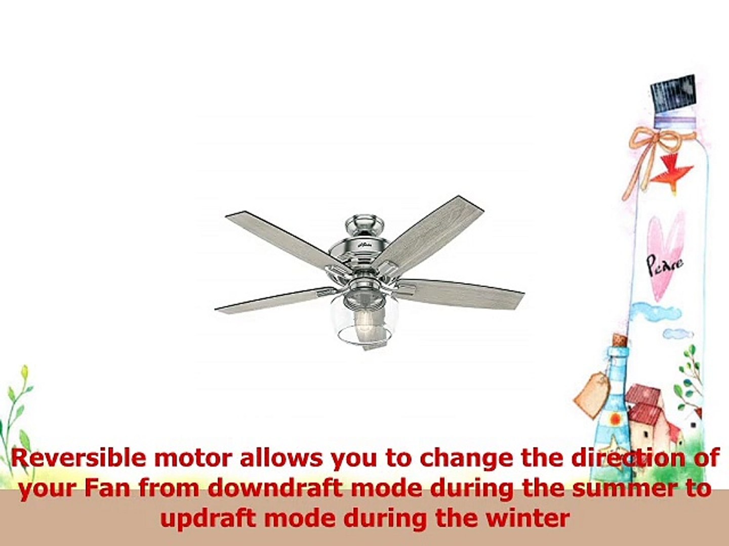 Hunter Fan Company 54188 Ceiling Fan Large Brushed Nickel Video