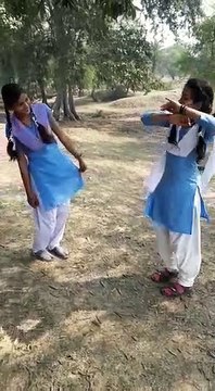 School girls doing beautiful dance