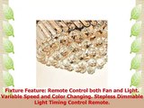 Siljoy 42 inch Invisible Ceiling Fans with Lights Modern Retractable Crystal Chandelier