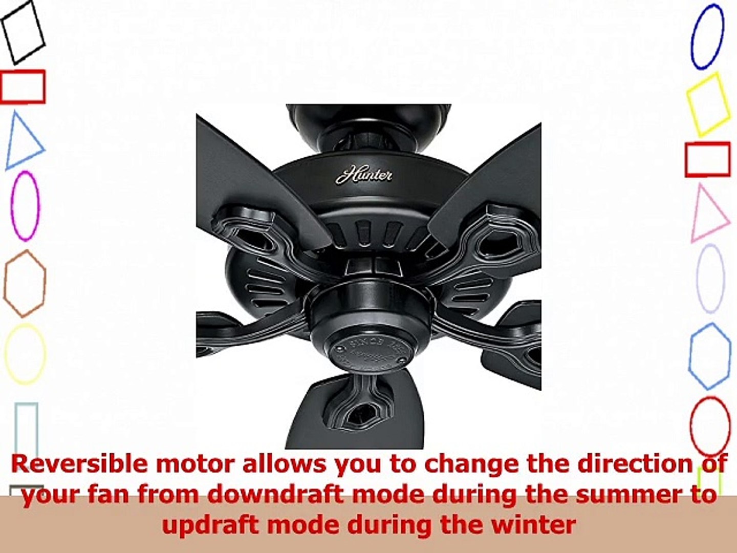 Hunter Fan 52 Ceiling Fan In Matte Black With Matte Black