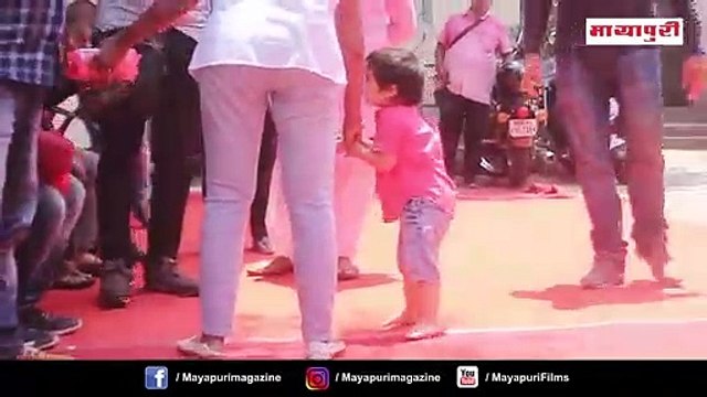 'Taimur Ali Khan' Shooting With Papa 'Saif Ali Khan' At Film City - Sacred Games 2