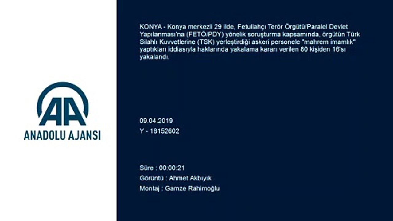 FETÖ'nün 'mahrem imamlarına' operasyon - KONYA