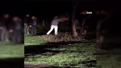 Isınmak ve etleri pişirmek için ağacın dalını kestiler... Sosyal medyada paylaştılar