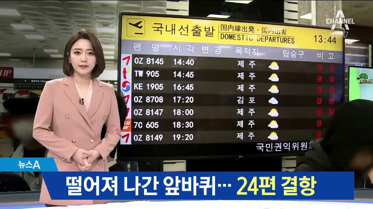 착륙 뒤 떨어져 간 앞바퀴…아시아나 여객기 파손에 24편 결항