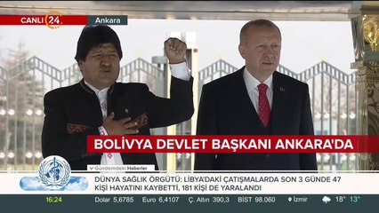 Başkan Erdoğan, Bolivya Devlet Başkanı Morales'i karşılıyor