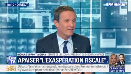 Nicolas Dupont-Aignan sur le discours du Premier ministre à l'Assemblée nationale: "Il n'y a aucune remise en cause"