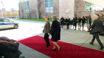 May arrives in Berlin to meet Merkel, but no-one greets her